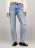 Denim Classics High Rise Fitted Straight Distressed Ankle Jeans  Women