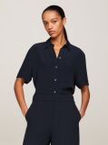 Blue Essential Fluid Relaxed Short Sleeve Shirt  Women