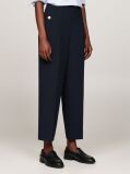 Blue Twill Relaxed Straight Leg Trousers  Women