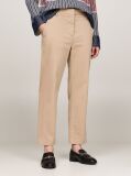 Beige Stretch Cotton Slim Straight Chinos  Women