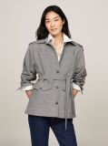 Grey Prince Of Wales Check Belted Blazer Jacket  Women