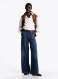 Blue Faded High Rise Wide Leg Jeans  Women