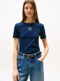 Blue Stamp Logo Slim Crew Neck Short Sleeve Tee  Women