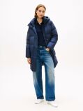 Blue Water Repellent Down Hooded Coat  Women
