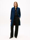 Blue Single Breasted Coat With Cashmere  Women