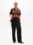 Black Twill Relaxed Straight Pants  Women