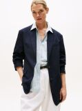 Μπλε Άνετο Blazer Με Μονή Σειρά Κουμπιών  Γυναίκες