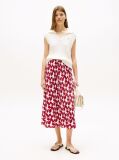 Multi Textured Drawstring Straight Midi Skirt  Women