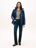 Blue Shiny Water Repellent Down Puffer Coat  Women