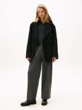 Black Wool Blend Double Breasted Peacoat  Women