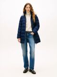 Blue Faux Fur Hood Down Puffer Coat  Women