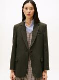 Green Pinstripe Oversized Fit Blazer  Women