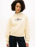 Beige Crest Embroidery Relaxed Terry Sweatshirt  Women