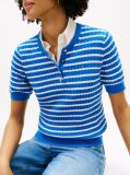Multi Gold-Tone Button Cable Knit Short Sleeve Jumper  Women