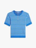 Multi Gold-Tone Button Cable Knit Short Sleeve Jumper  Women