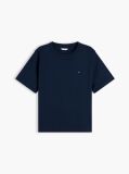 Μπλε Boxy T-Shirt Με Πλέξη Interlock  Γυναίκες