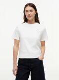 Άσπρο Boxy T-Shirt Με Πλέξη Interlock  Γυναίκες
