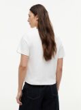 Άσπρο Boxy T-Shirt Με Πλέξη Interlock  Γυναίκες