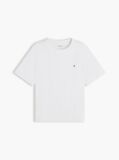 Άσπρο Boxy T-Shirt Με Πλέξη Interlock  Γυναίκες