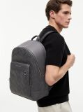 Grey Modern Flag Metal Logo Dome Backpack  Men