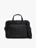 Black Pebble Grain Logo Hardware Laptop Bag  Men