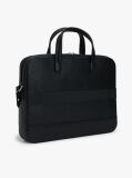 Black Pebble Grain Logo Hardware Laptop Bag  Men