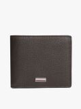 Brown Signature Plaque Leather Bifold Wallet  Men