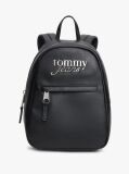 Black Metal Logo Dome Backpack  Women