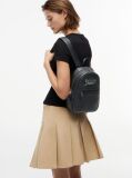 Black Metal Logo Dome Backpack  Women