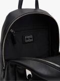 Black Metal Logo Dome Backpack  Women