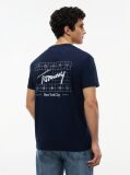 Μπλε Βαμβακερό T-Shirt Με Signature Λογότυπο  Άνδρες