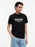 Μαύρο Slim T-Shirt Με Λογότυπο Και Σχέδιο  Άνδρες