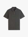 Black Regular Fit Washed Waffle Knit Polo Shirt  Men
