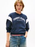 Blue Contrast Logo Embroidery Boxy Sweatshirt  Women