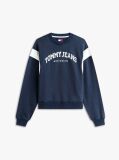 Blue Contrast Logo Embroidery Boxy Sweatshirt  Women