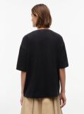 Μαύρο Oversized Βαμβακερό T-Shirt Με Ξεθωριασμένο Φινίρισμα  Γυναίκες
