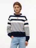 Multi Tommy Badge Stripe Relaxed Sweatshirt  Women