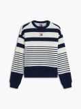 Multi Tommy Badge Stripe Relaxed Sweatshirt  Women