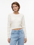 White Textured Knit Relaxed Jumper  Women