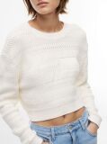 White Textured Knit Relaxed Jumper  Women