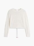 White Textured Knit Relaxed Jumper  Women
