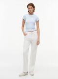 Denim High Rise Slim Straight White Jeans  Women