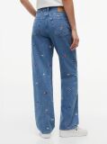Denim All-Over Embroidery High Rise Slim Straight Jeans  Women