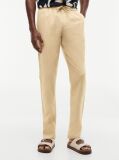 Khaki Harlem Tapered Leg Linen Blend Chinos  Men