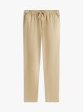 Khaki Harlem Tapered Leg Linen Blend Chinos  Men