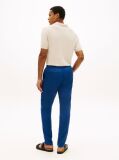 Blue Harlem Tapered Leg Linen Blend Chinos  Men
