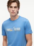 Μπλε Βαμβακερό T-Shirt Με Λογότυπο  Άνδρες