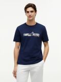 Μπλε Βαμβακερό T-Shirt Με Λογότυπο  Άνδρες