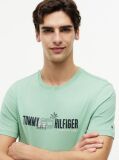 Πράσινο Βαμβακερό T-Shirt Με Λογότυπο  Άνδρες