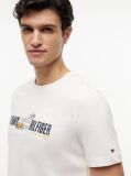 Μπεζ Βαμβακερό T-Shirt Με Λογότυπο  Άνδρες